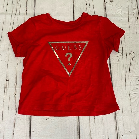 Bright red and silver guess T-shirt - Picture 1 of 1